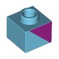 Plate 1 x 1 x 2/3 with Open Stud with Magenta Triangle print