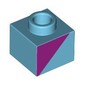 Plate 1 x 1 x 2/3 with Open Stud with Mahenta Triangle print