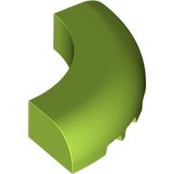 LEGO part 7033 Brick Round Corner 5 x 5 x 1 Curved, Bottom Cut Outs, No Studs, 9 Bottom Tubes in Bright Yellowish Green/ Lime