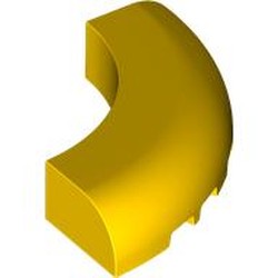 LEGO part 7033 Brick Round Corner 5 x 5 x 1 Curved, Bottom Cut Outs, No Studs, 9 Bottom Tubes in Bright Yellow/ Yellow