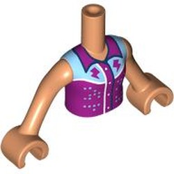 LEGO part 92456c03pr0019 Minidoll Torso Girl with Nougat Arms and Hands with print in Nougat