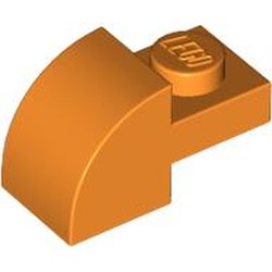 LEGO part 5841 Brick Curved 1 x 2 x 1 with Curved Top in Bright Orange/ Orange