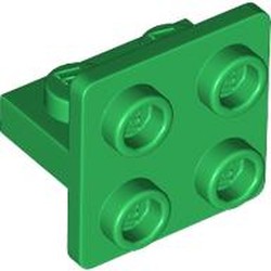 LEGO part 7674 Bracket 1 x 2 - 2 x 2 Centered in Dark Green/ Green