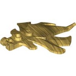 LEGO part 7727 Flames 5 x 7 x 1 x 1/3 with Studs, Handle in Warm Gold/ Pearl Gold