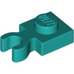 LEGO part 60897 Plate Special 1 x 1 with Clip Vertical [Thick Open O Clip] in Bright Bluish Green/ Dark Turquoise