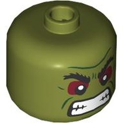 LEGO part 79435pr0011 BigFig Head with print in Olive Green