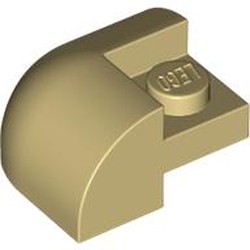 LEGO part 5846 Brick Curved 2 x 2 x 1 Curved Top, Corner in Brick Yellow/ Tan