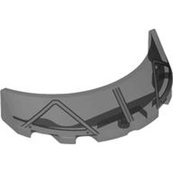 LEGO part 35299pr0003 Windscreen 3 x 6 x 1 Curved with Light Bluish Grey Frame print in Trans-Black