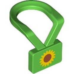 LEGO part 7954pr0001 Neckwear, Lanyard with Sunflower print in Bright Green
