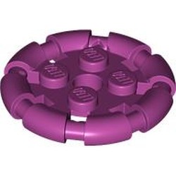 LEGO part 7068 Plate Special 2 x 2 with Bar Frame Round in Bright Reddish Violet/ Magenta