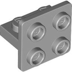 LEGO part 7674 Bracket 1 x 2 - 2 x 2 Centered in Medium Stone Grey/ Light Bluish Gray