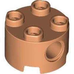 LEGO part 17485 Brick Round 2 x 2, Pin Holes in Nougat