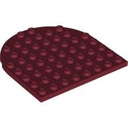 LEGO part 41948 Plate 8 x 8 with Rounded End in Dark Red