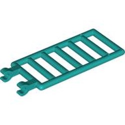 LEGO part 5630 Bar 7 x 3 with Double Clips (Ladder) [Round Clips] in Bright Bluish Green/ Dark Turquoise
