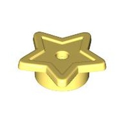 LEGO part 11609 Tile, Star with Stud Holder, Pin Hole in Cool Yellow/ Bright Light Yellow