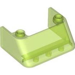 LEGO part 2437 Windscreen 3 x 4 x 1 1/3 with 2 Studs on Top in Transparent Bright Green/ Trans-Bright Green