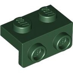 LEGO part 99781 Bracket 1 x 2 - 1 x 2 in Earth Green/ Dark Green