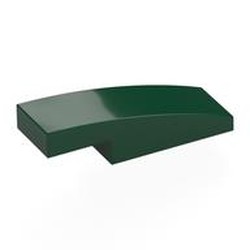 LEGO part 7302 Brick Curved 3 x 1 x 2/3 in Earth Green/ Dark Green