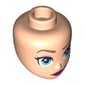Minidoll Head, Dark Tan Eyebrows, Lavender Eyeshadow, Bright Light Blue Eyes, Dark Purple Lips