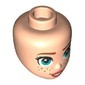 Minidoll Head, Nougat Eyebrows, Dark Turquoise Eyes, Coral Lips, Freckles