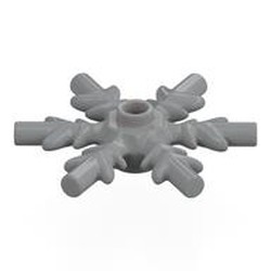 LEGO part 42409 Snowflake / Star 4 x 4 in Medium Stone Grey/ Light Bluish Gray