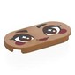 Tile Round 2 x 4 with Face, Reddish Brown Eyes, Dark Red Eyeshadow, Cheeks, Lips print