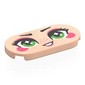 Tile Round 2 x 4 with Face, Bright Green Eyes, Coral Eyeshadow, Cheeks, Lips, Freckles print