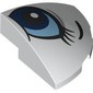 Brick Round Corner, Curved 3 x 3 x 1 Quarter Circle with Bright Light Blue/Dark Blue Eye, Left print