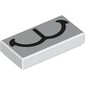 Tile 1 x 2 with Black Cat Nose print