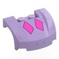 Vehicle Body, Wheel Arch / Mudguard 3 x 4 x 1 2/3 Low Profile, Curved Front with Dark Pink Diamond, Lavender Spots print