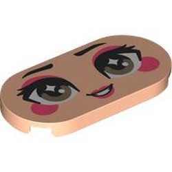 LEGO part 66857pr0055 Tile Round 2 x 4 with print in Light Nougat