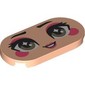 Tile Round 2 x 4 with Face, Grey Eyes, Coral Eyeshadow, Cheeks, Lips print
