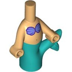 LEGO part 65213pr0001 Microdoll Body Mermaid with print in Warm Tan