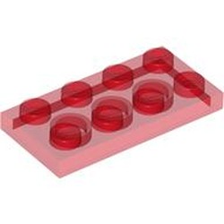 LEGO part 3020 Plate 2 x 4 in Transparent Red/ Trans-Red