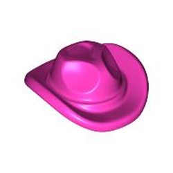 LEGO part 7840 Headwear Accessory Hat with Small Pin, Stetson in Bright Purple/ Dark Pink