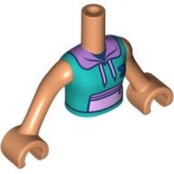 LEGO part 92456c03pr0020 Minidoll Torso Girl with Nougat Arms and Hands with print in Nougat