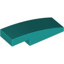 LEGO part 7302 Slope Curved 3 x 1 x 2/3 in Bright Bluish Green/ Dark Turquoise