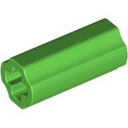 LEGO part 59443 Technic Axle Connector Smooth [with x Hole + Orientation] in Bright Green