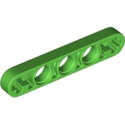 LEGO part 11478 Technic Beam 1 x 5 Thin with Axle Holes on Ends in Bright Green