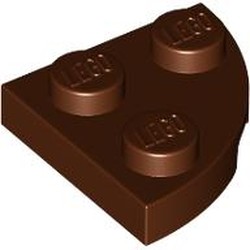 LEGO part 7904 Plate Round Corner 2 x 2 in Reddish Brown