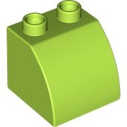 LEGO part 11170 Duplo Brick 2 x 2 x 1 1/2 with Curved Top in Bright Yellowish Green/ Lime