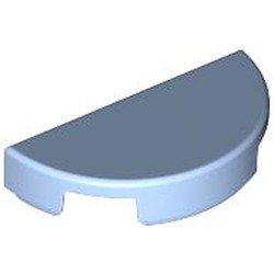 LEGO part 1748 Tile Round 1 x 2 Half Circle in Light Royal Blue/ Bright Light Blue