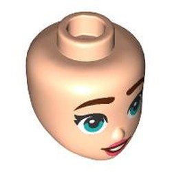 LEGO part 92198pr0008 Minidoll Head with print in Light Nougat