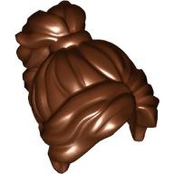 LEGO part 28432 Hair Long Wavy with Ponytail [PLAIN] in Reddish Brown