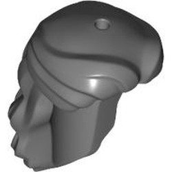 LEGO part 7054 Hair, Long in Dark Stone Grey / Dark Bluish Gray