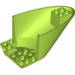 LEGO part 7245 Aircraft Fuselage Curved Aft Section 6 x 10 Bottom, Pinholes in Bright Yellowish Green/ Lime