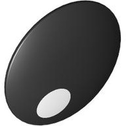 LEGO part 75902pr0031 Shield Round Bowed with White Dot print in Black