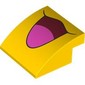 Brick Curved 4 x 4 x 1 2 / 3 with Open Dark Red Mouth, Bright Pink Tongue print