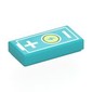 Tile 1 x 2 with Battery, +/-, Lightning Bolt on Yellowish Green Background print