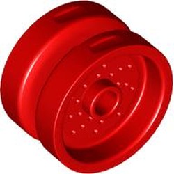 LEGO part 66727 Wheel 18 x 12 with Pin Hole and Stud in Bright Red/ Red